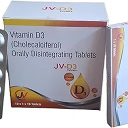 JV-D3 Vitamin D3 (Cholecalciferol) Orally Disintegrating Tablets | Bone Strength, Calcium Absorption & Immunity Support | 10x10 Tablets | JVD-TAB-010-picture-22