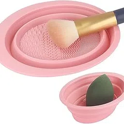 B-LADY Silicone Makeup Brush Cleaning Mat, Cosmetic Brush Cleaner, Brush Cleaning Pad, Foldable Makeup Brush Cleaning Bowl, Suitable for Makeup Brush, Makeup Sponge, Powder Puff-picture-33