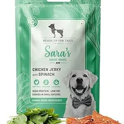 Heads Up For Tails Sara's Dog Treats (Chicken Jerky With Spinach) - 70 G, All Life Stages, Dry-picture-24