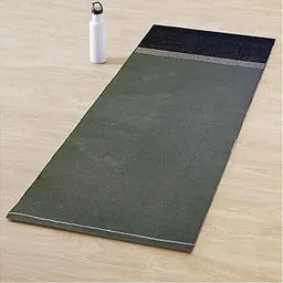 Zest Home Cotton Yoga Mats for Women and Men, 2X6 feet, Light Weight, Machine Washable, Exercise And Yoga (E004) - (Dark Green And Black, 2 x 6 Feet)-image-29