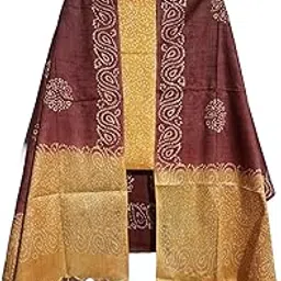 haider ali and sons HAIDER ALI Handloom Cotton Silk Batik Print Unstitched Suit Set for Women with Dupatta | Salwar Suit Dress Material for Women & Girls_01-picture-20