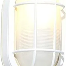 Outdoor Roof Wall Lamp Home Decorative Light White Color Oval Shape Waterproof Bulkhead Spot Down Fixture Sconce Plastic Body (Bulb Not Included (Pack of 1)-picture-22
