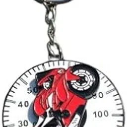 Pendent roler motorcycle keychain with dynamic rider design on speedometer style medallion durable metal ring and vibrant enamel charm for bikes bags backpacks keys-picture-22