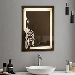 Tnglov Gautham Buddha Moon Glow LED Mirror with Warm Light | Rectangular Wall-Mounted Vanity Mirror (24x30 inch) | Elegant and Energy-Efficient for Bathrooms, Bedrooms, and Living Spaces-picture-38