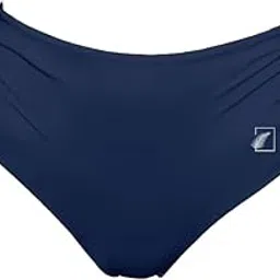 High-Waist Bikini Bottom, Navy Blue, Side-Tie Design, Compression Swimwear-image-18