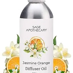 Sage Apothecary Jasmine Orange Diffuser Oil For Relax Calm Mood, Natural Homely Fragrance, Anxiety Free Sleep & Pure Aromatherapy - 1L image 1