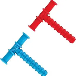 MJ Talk Tools® Opt (Oral Placement Therapy) Chewy Tube| Non-Toxic Biting Toy for Effective Oral Sensory Therapy | Texture Chewing Tube for Autism | Teether for Children and Adults (Blue + Red)-picture-58