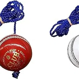Paul Sports Leather Match Practice Hanging Cricket Ball Red & White Pack of 2-image-55