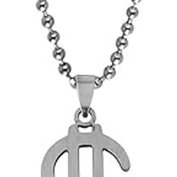 shiv jagdamba Bikers jewelry Round Shape Dollar Sign Money Symbol Charm Wealth Rich Jewelry Silver Stainless Steel Pendant Necklace Chain LCShiv009-picture-54