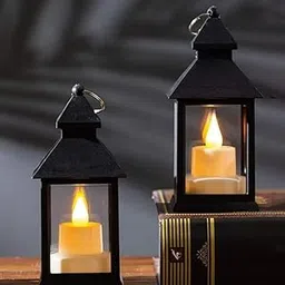 Flameless and Smokeless Acrylic Antique LED Lantern Hurricane Lamp and Wall Hanging Led Candle Light Holder for Home, Lobby, Living Room, Home-picture-34