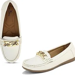 xe looks Women's Fancy Chain Design Loafer Ballet & Moccasins Faux Leather, Comfortable and Trendy, Slip-on Mule Shoes for Daily Casual Wear & Formal Wear for Women & Girls-picture-33