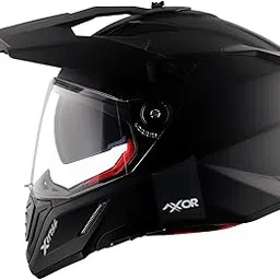 Axor X-Cross Dual Visor SC ISI ECE DOT Certified Full Face Dual Sport Peak Off Road Helmet for Men and Women- Dull Black Red-L-picture-27