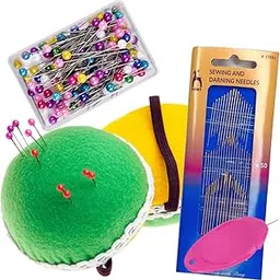 Artonezt 50 Pcs Hand Sewing Darning Needles, 100 Pcs Multi Nickel Plated Pearl Head Sewing Pins, 1 Pc Pin Cushion Wrist Band for Tailor, Dressmaking, Patchwork, Florist, Decoration, Sewing Pins Crafts-image-4