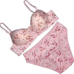 piylu Women's Flower Print Lingerie Sets Lighty Padded (Pack of 1)-picture-34