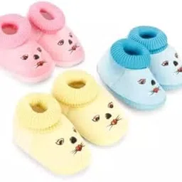 pearsilk Unisex baby Newborn Booties Baby First Walking Shoes Sandals With Anti Slip SoleToe to Heel Multicolor Pack Of 3 Combo-picture-14