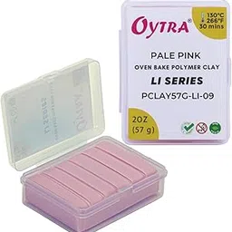 OYTRA Polymer Oven Bake Clay LI Series 57 gram for Jewellery Making for Artist Professional (Pale Pink)-picture-18