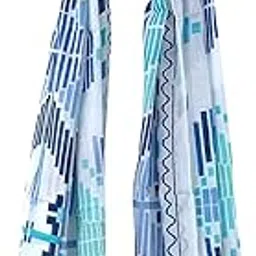 saanch Soft Cotton Striped Printed Women's Scarf, Stoles With Tassels, (Navy Aqua Colour), 100cm X 180cm-picture-15