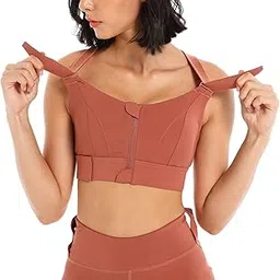 shoppy villa with sv logo Shoppy Villa - high Impact Sports Bra for Heavy Breast Full Coverage | Gym Bras for Women Workout | Yoga Bra,with Front Zipper Seamless Bra Push up Bras for Women | Black | 2X-Large-picture-10