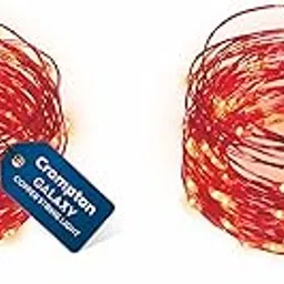 Crompton Galaxy Decoration Copper USB Powered String Fairy Lights with 100 Led Light (10 Meters, Red, Pack of 2)-picture-27