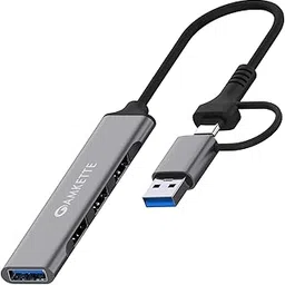 Amkette Type C Hub, Type-A+C to 4 Port With 5 Gbps Superspeed Data Transmission,1*USB 3.0 Ports,3*USB 2.0 Port,Sleek Metal Design usb c hub For Laptop, Macbook, chromebook,Tablets & Smartphones (Grey)-picture-22