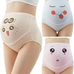 tranding-outfit Maternity Panties | High Waist for Women|Full Back Coverage | Belly Support Printed Panties for Pregnancy | Pack of 2 Design-picture-29