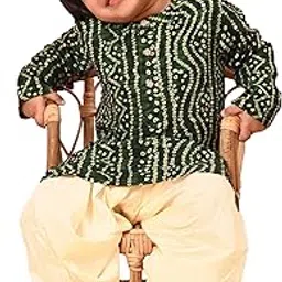 vastramay sishu Vastramay Boys' Bandhani Kurta and Patiala Set – Traditional Cotton Ethnic Wear for Infants, Perfect for Weddings and Festive Occasions-picture-49