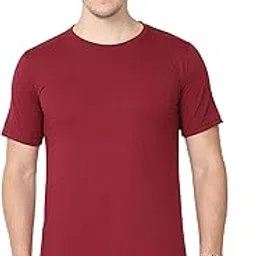 wafaa Men's Cotton Plain Round Neck Half Sleeve T-Shirt-picture-50