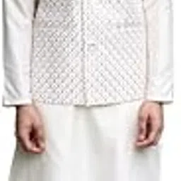 patr Kannan Ivory Cotton Blend Embroidered Bundi for Men – Trendy, Comfortable, and Ideal for Casual & Festive Occasions-picture-15