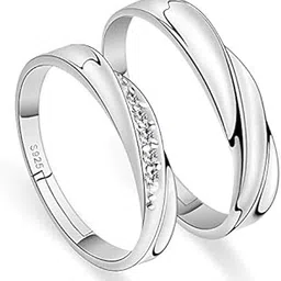 moneekar jewels 925 Exclusive Cz Stone Sterling Silver Plated and Cubic Zirconia Adjustable Ring for Men-picture-43