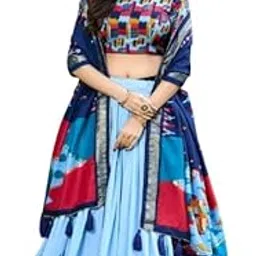 Women's Patolla Print With Foil Work Tussar Silk Lehenga Choli-image-70