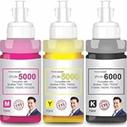 ProDot ProSeries Br B5000/B6000 Inkjet Ink Refill Compatible with Brother DCP- T300, T310, T500W, T510W, T700W, T710W, T800W, T810W, MFC-T910DW, T4000DW, T4500DW Ink Tank Printers (70 ml, CMYKK)-image-1