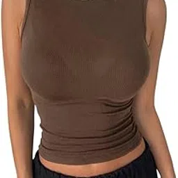 ootdfy Women’s Sleeveless Ribbed Turtleneck Fitted Tank Top – Dressy & Casual Knit Shell with High Neck, Slim Silhouette & Stretchy Comfort-picture-10