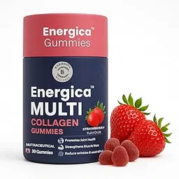 Energica wellness Multi Collagen Gummies – Strawberry Flavour | Advanced Nutraceutical Formula | For Joint Health, Muscle Strength & Youthful Skin – 30 Gummies-picture-21