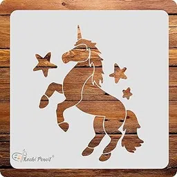 Unicorn Stencil for Craft Painting, Scrapbooking |, Size 6 x 6 inch Reusable Stencils for Painting on Wall, Fabric, Wood, and DIY Art Projects-picture-27