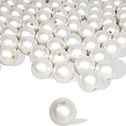 Utkarsh Pack of 500 Gram (225 Pcs Approx) 16mm White Moti Balls Pearl Bead Craft Material for Artificial Jewelry Making, Earring, Necklaces, Bracelet Set for Girls and Women, Decoration Items-picture-47