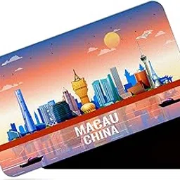 dhcrafts Rectangular Rubber Fridge Magnet/Magnetic Card Multicolor China Macau Design Pack of 1 (8.6cm x 5.4cm)-picture-11
