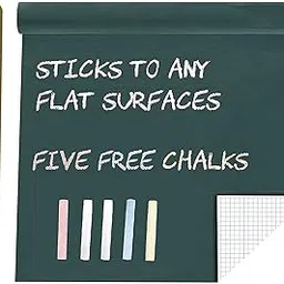 Green Board (45X200Cm) Wall Sticker Removable Decal Chalkboard With 5 Chalks For Home School Office College Room Kitchen Kids (Green), Polyvinyl Chloride-picture-23