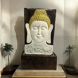generic SEPBORN Buddha Face Wall Fountain, Terracotta Finish, 3.5 feet with LED Lights Water Pump-picture-19