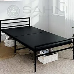 Sahni Iron/Metal/Steel Folding Bed with 1 inch Attached Mattress Foldable for Sleeping Guest Bed Easily Storable - Glossy Finish Fully Powder Coated (6FT x 3FT)-picture-11