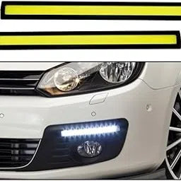 A4S AUTOMOTIVE & ACCESSORIES Universal Ultra Bright Daytime Running LED Lights Waterproof Slim Chip COB LEDs Strip DRL Lamp for Cars (6W, White Light, 2 PCS)-picture-29