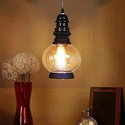 WHITERAY Modern Farmhouse Pendant Ceiling Light Black Metal Fixture Hanging Lamp Luster Glass Shade Adjustable Cord Perfect for Kitchen, Hallway, Studio, Over The Dining Table (Without Bulb)-image-59