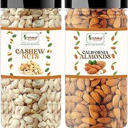 Cashew and Almonds Combo Pack - 500g Each | Roasted and Salted | Rich in Protein | Healthy Fats | Essential Nutrients for Snacking-picture-25