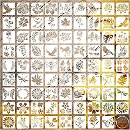 80 Stencils for Painting, Stencil for Fabric Painting, Flower Stencils for Wall Painting, Reusable Templates for Craft and Art, DIY Fabric Paper Card Drawing-picture-16