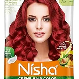Nisha Creme Hair Color, Permanent Hair Colour Cherry Red, Silky & Shiny 100% Grey Coverage Rich Bright Long Lasting Hair Colouring For Ultra Soft Deep Shine Hair Dye (Pack of 1)-picture-23
