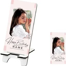 Customized Wooden Birthday Photo Mobile Stand with Custom Name, Customizable Phone Holder, Gift Accessory (Design 4)-image-77