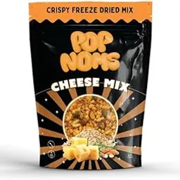 Popnoms Freeze-Dried Cheese Mix – Savory Cheese Flavored Crunchy Snack with Almonds & Seeds – 30g Resealable Bag-picture-16