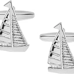 shining jewel - by shivansh Shining Jewel Elegant Fancy and Designer Silver Plated Sail Boat Design Cufflinks For Men (SJ_7200)-picture-20