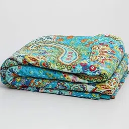 TI AMO Handmade Multi-Color Printed Kantha Quilt 60x90 Inch Coverlet Throw Gudari-picture-24