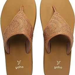 yoho SDL 107 for Women | Velvet V-Strap Slip-Ons | EVA Platform Sole-picture-4
