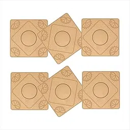 6pcs Square Shape flowernew Desgin Tea Light Holder/Candle Holder for Diwali Decoration,Home Decoration |MDF Candle Holder for Painting, Craft, Decoupage, Resin Art, DIY & Gifts-image-77